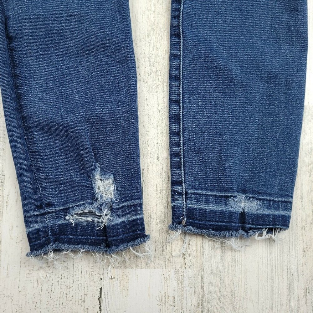DL1961 Margaux Instasculpt Ankle Skinny Cracked Blue Jeans Size 28 (30x28) EUC - Picture 9 of 10
